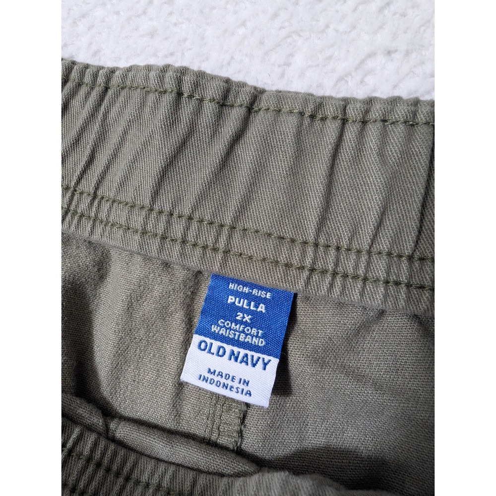 NEW! Old Navy Pulla Utility Pants Women 2X Green Stretch High Rise Inseam 27.5 - Picture 4 of 10